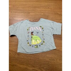 Disney Princess Tiana Graphic Crop Top Girl's XS Tee Shirt The Princess Frog